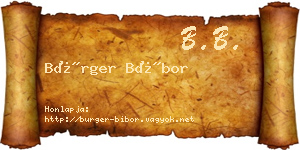 Bürger Bíbor névjegykártya